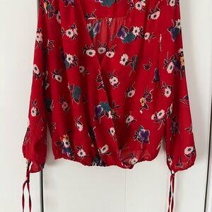 Floral Red Women's Top